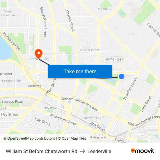 William St Before Chatsworth Rd to Leederville map