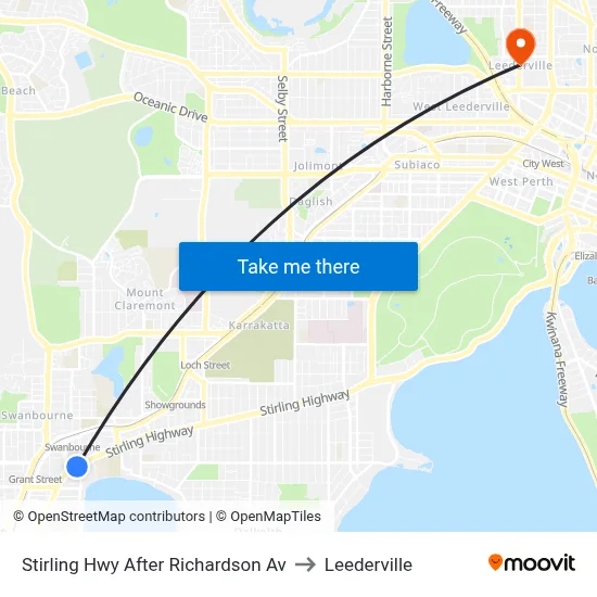 Stirling Hwy After Richardson Av to Leederville map