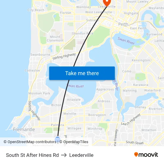 South St After Hines Rd to Leederville map