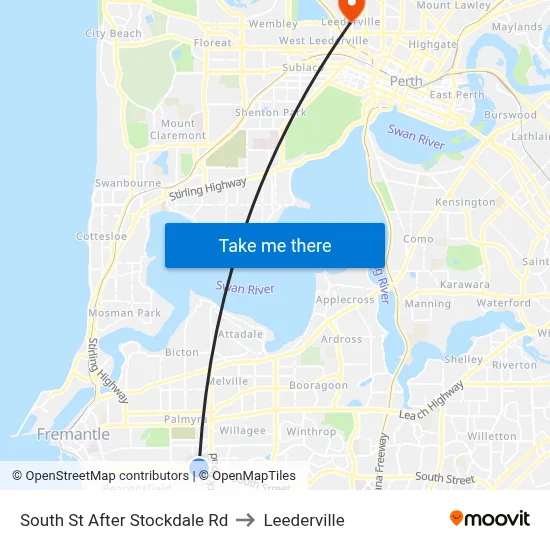 South St After Stockdale Rd to Leederville map