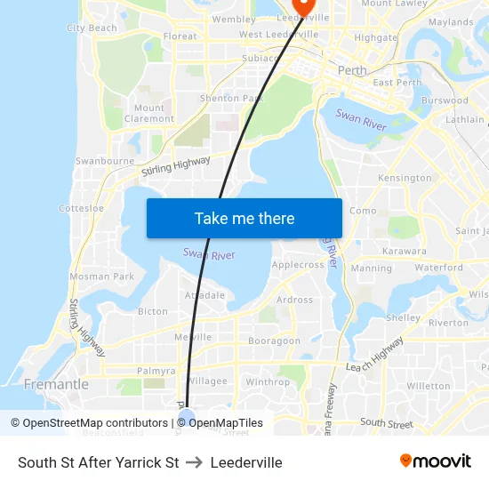 South St After Yarrick St to Leederville map