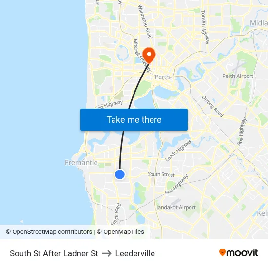 South St After Ladner St to Leederville map