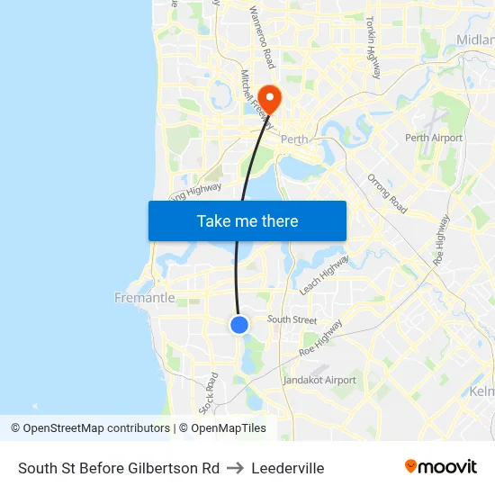 South St Before Gilbertson Rd to Leederville map