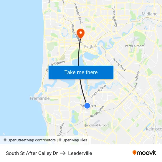 South St After Calley Dr to Leederville map