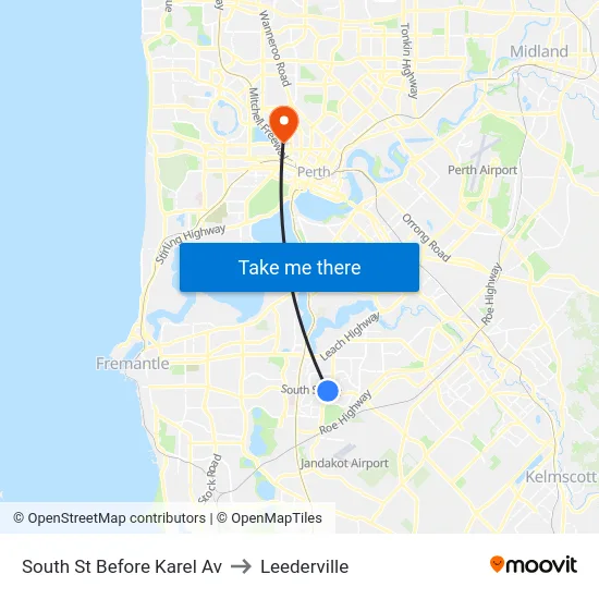 South St Before Karel Av to Leederville map