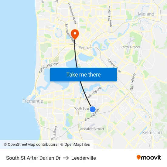 South St After Darian Dr to Leederville map