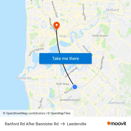 Ranford Rd After Bannister Rd to Leederville map