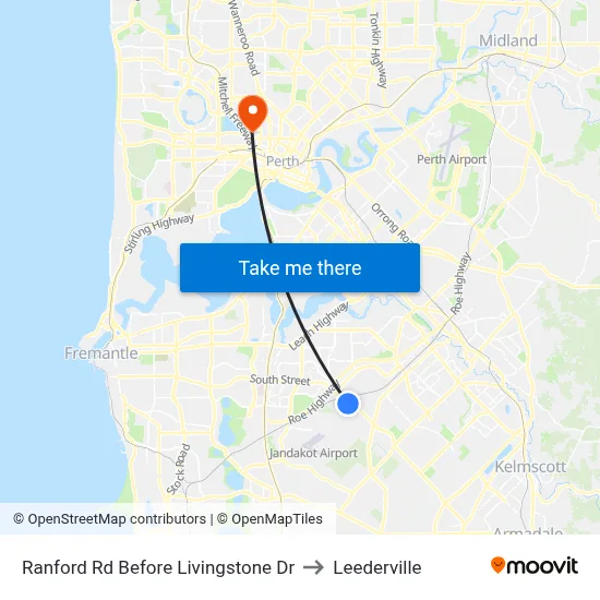 Ranford Rd Before Livingstone Dr to Leederville map