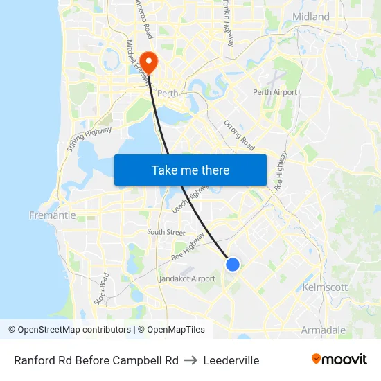 Ranford Rd Before Campbell Rd to Leederville map