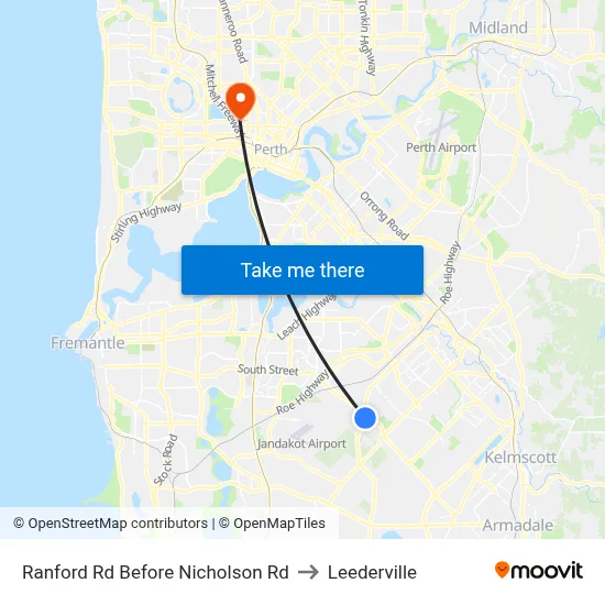 Ranford Rd Before Nicholson Rd to Leederville map