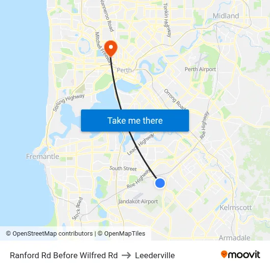 Ranford Rd Before Wilfred Rd to Leederville map