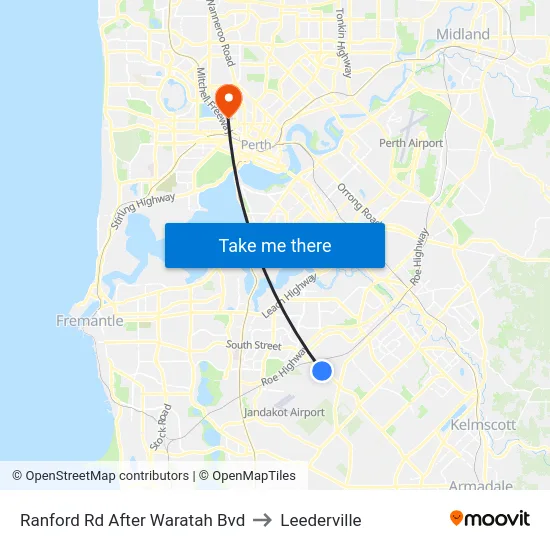 Ranford Rd After Waratah Bvd to Leederville map
