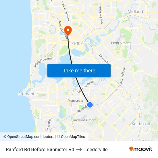 Ranford Rd Before Bannister Rd to Leederville map
