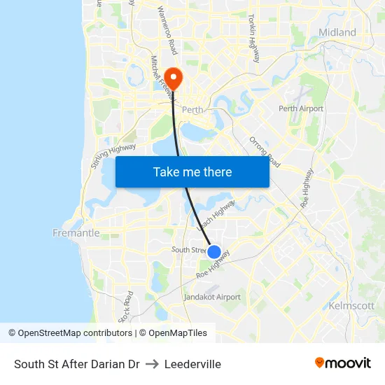 South St After Darian Dr to Leederville map