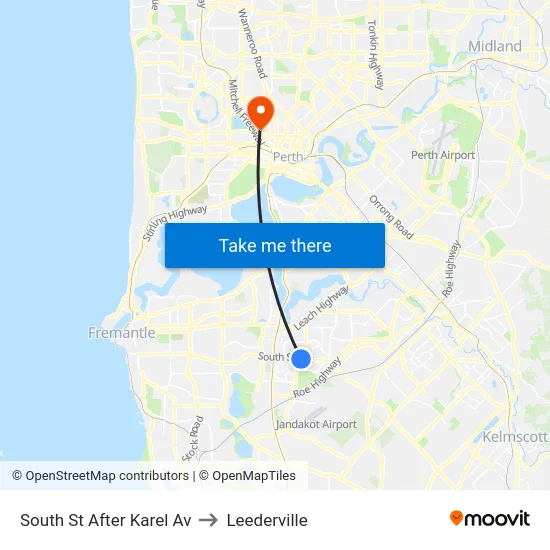 South St After Karel Av to Leederville map