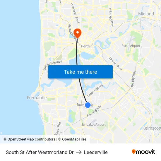 South St After Westmorland Dr to Leederville map