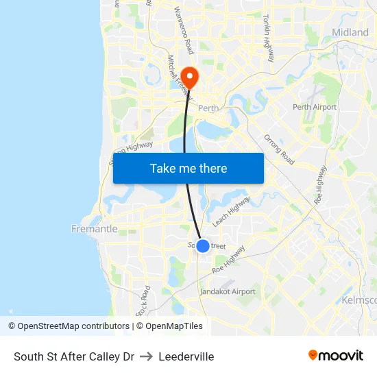 South St After Calley Dr to Leederville map