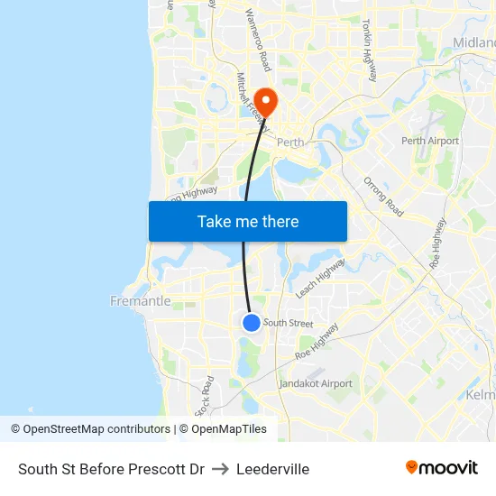 South St Before Prescott Dr to Leederville map