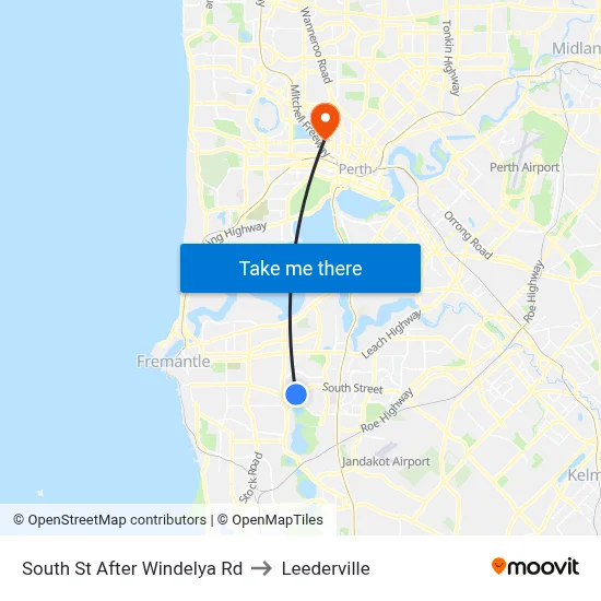 South St After Windelya Rd to Leederville map
