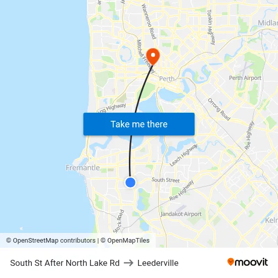 South St After North Lake Rd to Leederville map