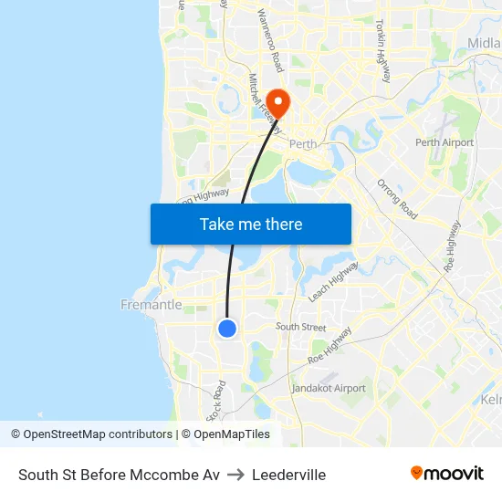 South St Before Mccombe Av to Leederville map