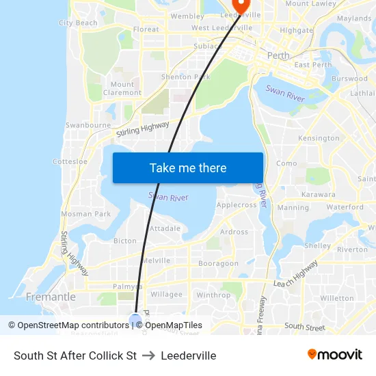 South St After Collick St to Leederville map