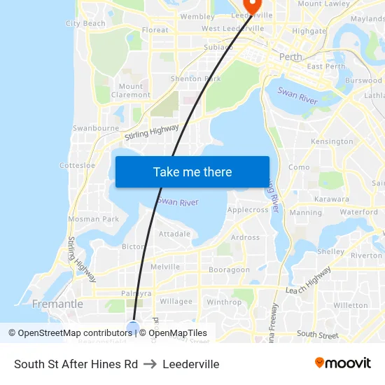 South St After Hines Rd to Leederville map