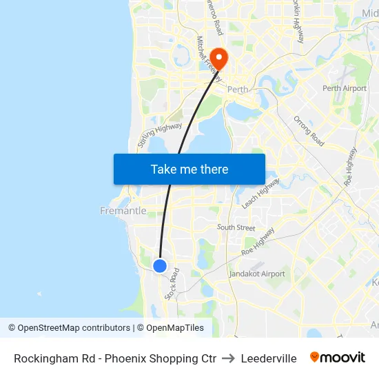 Rockingham Rd - Phoenix Shopping Ctr to Leederville map