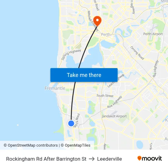 Rockingham Rd After Barrington St to Leederville map