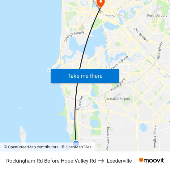 Rockingham Rd Before Hope Valley Rd to Leederville map