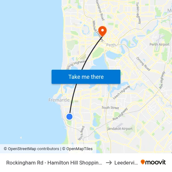 Rockingham Rd - Hamilton Hill Shopping Ctr to Leederville map