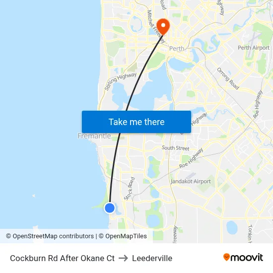 Cockburn Rd After Okane Ct to Leederville map
