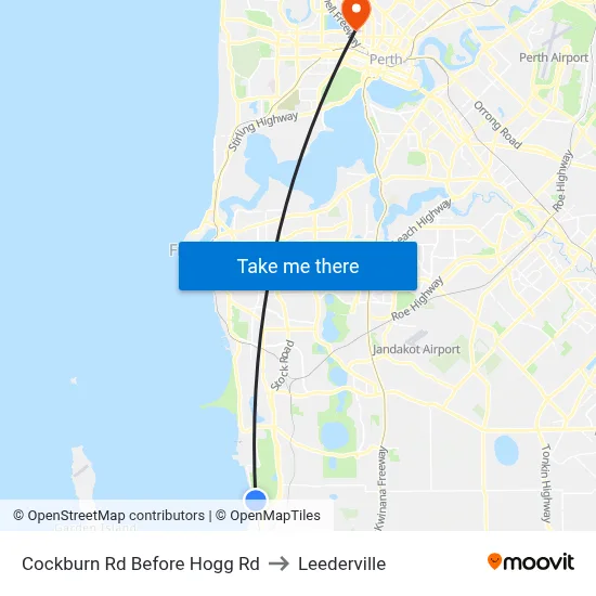 Cockburn Rd Before Hogg Rd to Leederville map