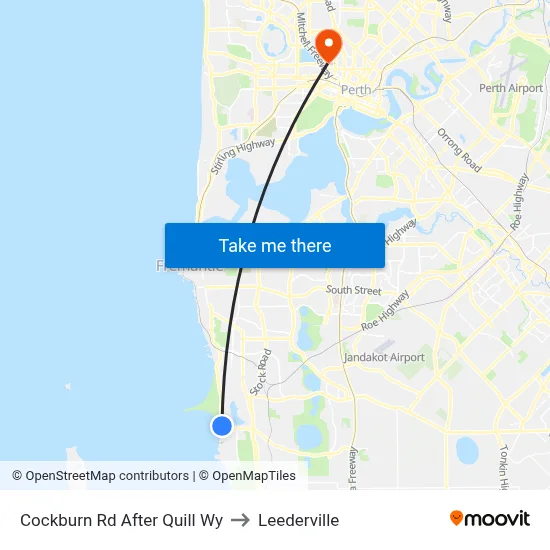 Cockburn Rd After Quill Wy to Leederville map