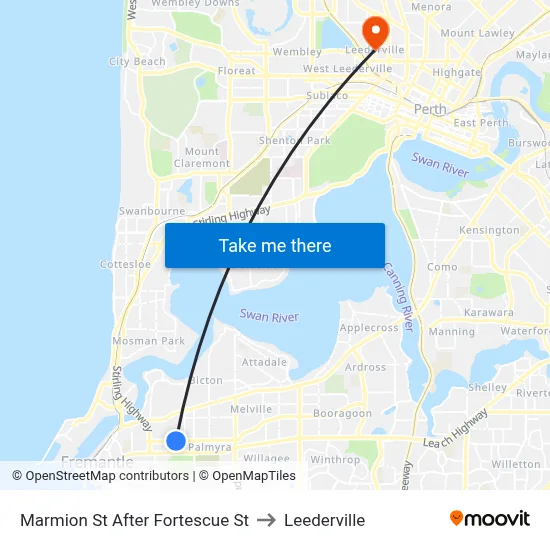 Marmion St After Fortescue St to Leederville map