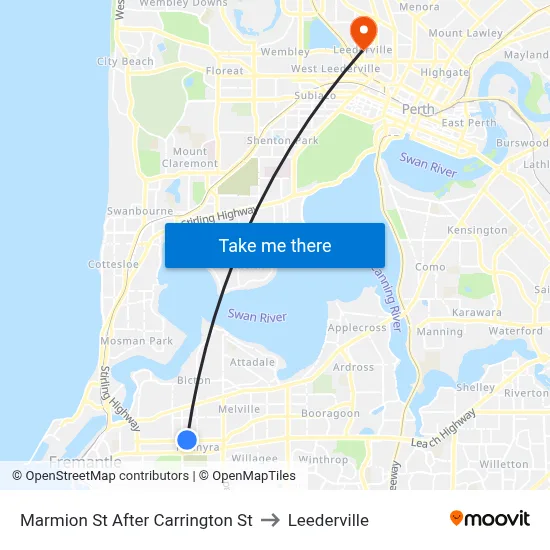 Marmion St After Carrington St to Leederville map