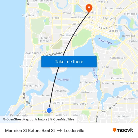 Marmion St Before Baal St to Leederville map