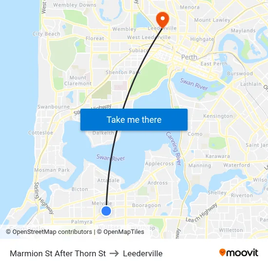 Marmion St After Thorn St to Leederville map