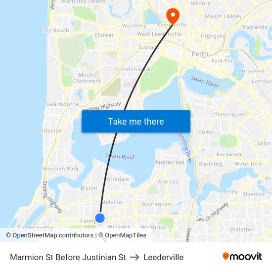 Marmion St Before Justinian St to Leederville map