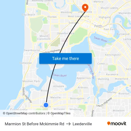 Marmion St Before Mckimmie Rd to Leederville map