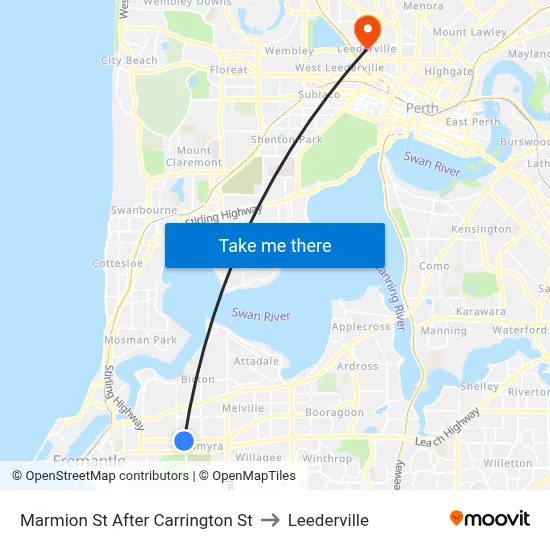 Marmion St After Carrington St to Leederville map