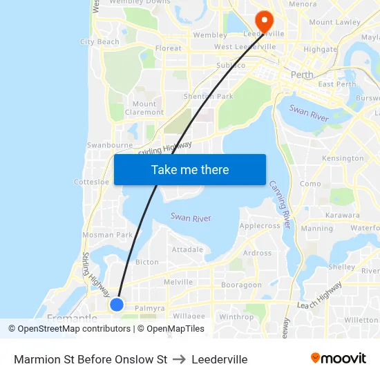 Marmion St Before Onslow St to Leederville map