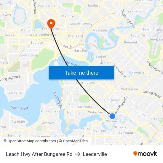 Leach Hwy After Bungaree Rd to Leederville map