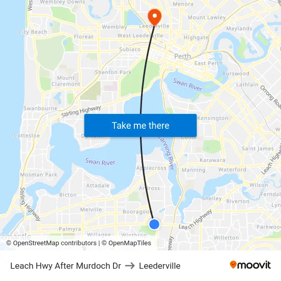 Leach Hwy After Murdoch Dr to Leederville map