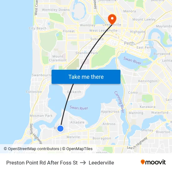 Preston Point Rd After Foss St to Leederville map