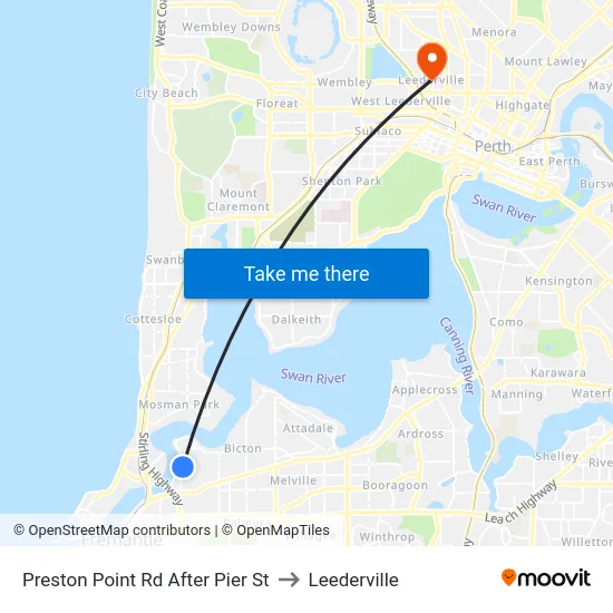 Preston Point Rd After Pier St to Leederville map