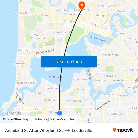 Archibald St After Wheyland St to Leederville map