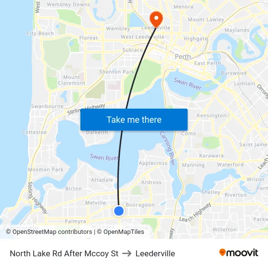North Lake Rd After Mccoy St to Leederville map