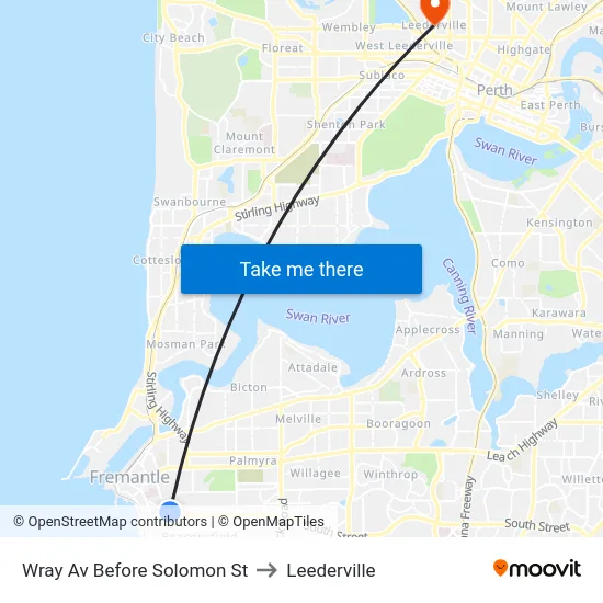 Wray Av Before Solomon St to Leederville map