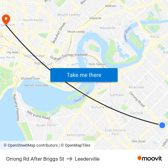Orrong Rd After Briggs St to Leederville map